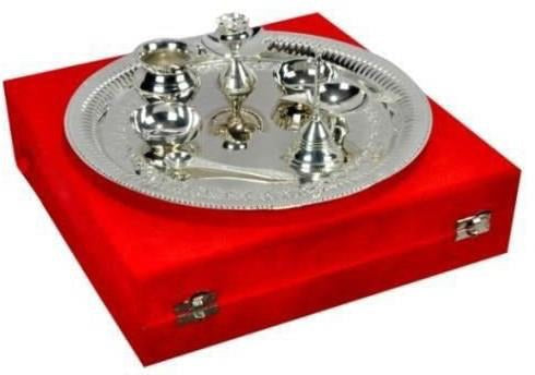 Pooja Thali German Silver Gift Set