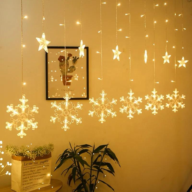 Christmas Window Curtain Snowflake Light 3m