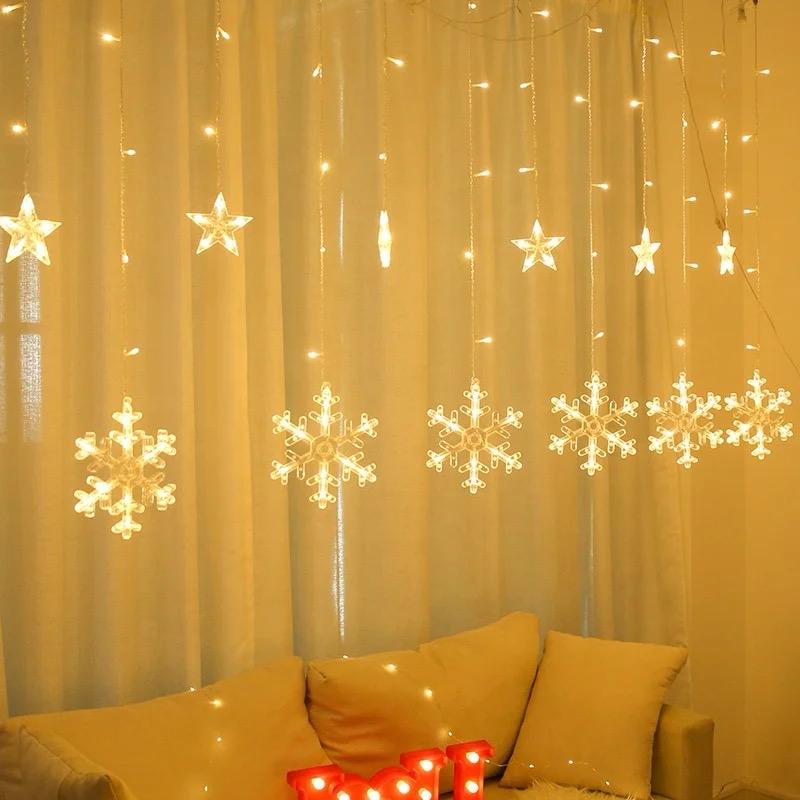 Christmas Window Curtain Snowflake Light 3m