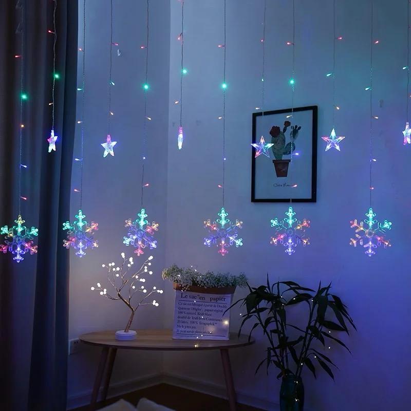 Christmas Window Curtain Snowflake Light 3m