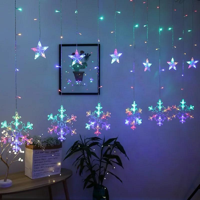 Christmas Window Curtain Snowflake Light 3m