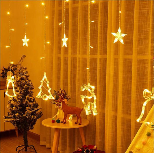 Christmas Window Curtain Reinder Light 3m