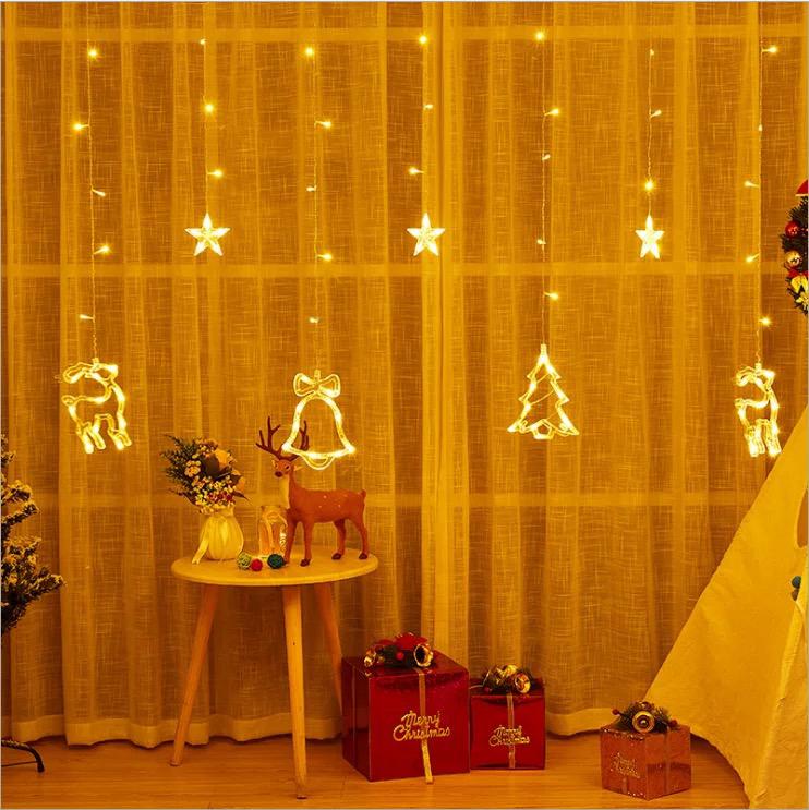 Christmas Window Curtain Reinder Light 3m