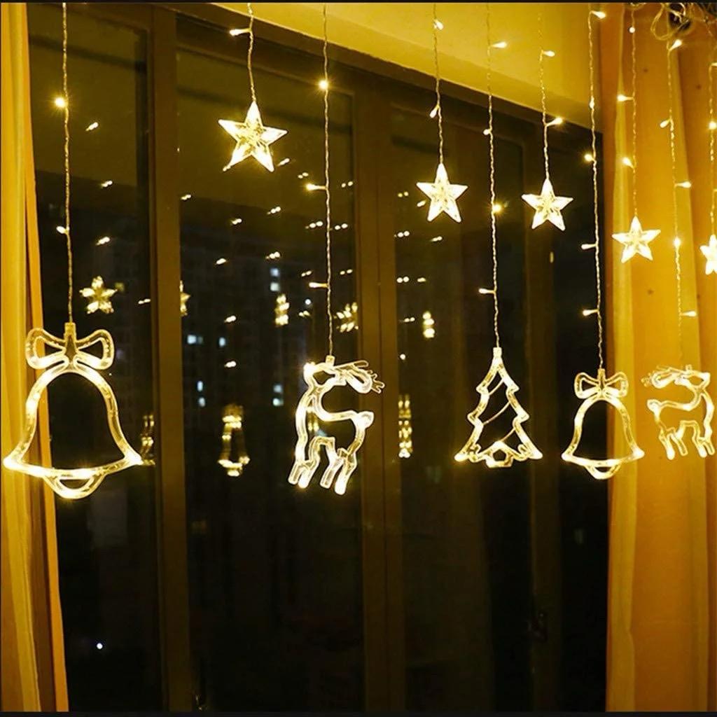 Christmas Window Curtain Reinder Light 3m