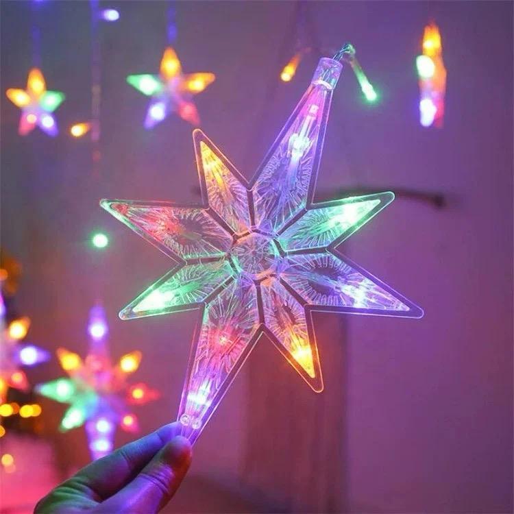 Christmas Window Curtain Star Light 2.5m