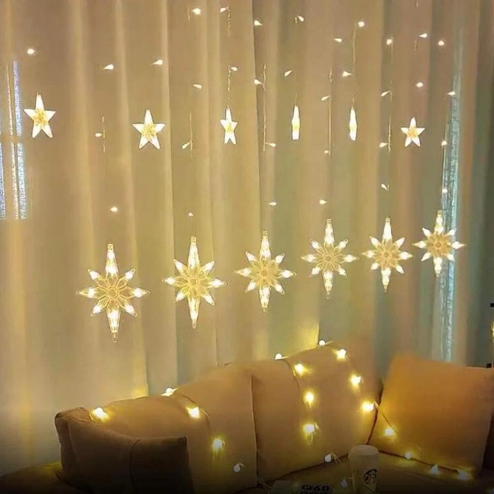 Christmas Window Curtain Star Light 2.5m