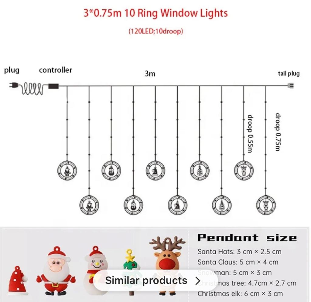 Christmas Santa Circle Light 3m