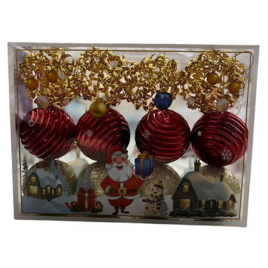 Christmass Tree Hangings -Gold+Red Balls 12pcs