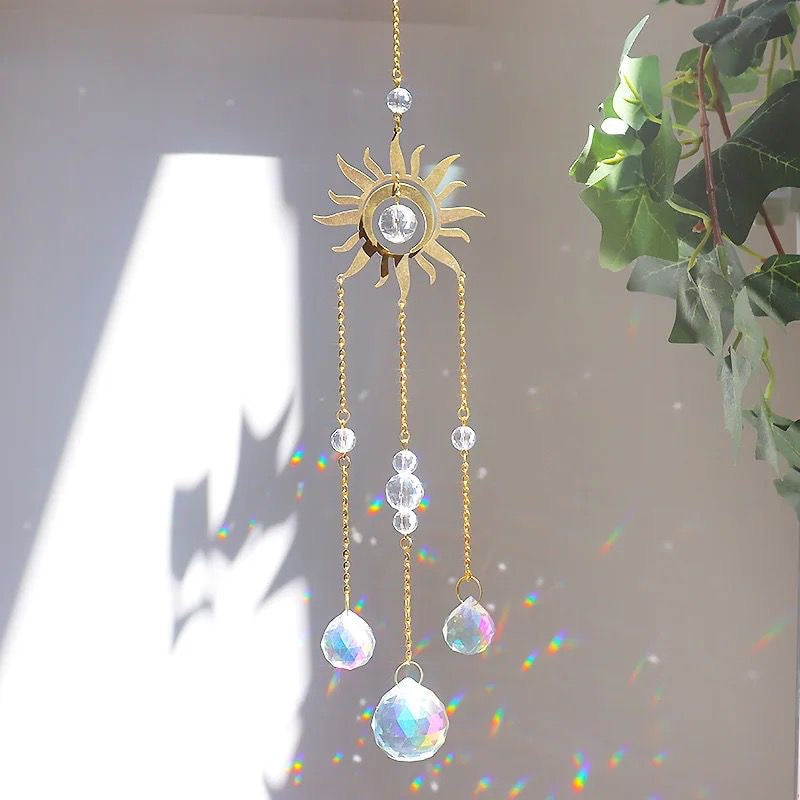 Crystal sun/moon catchers