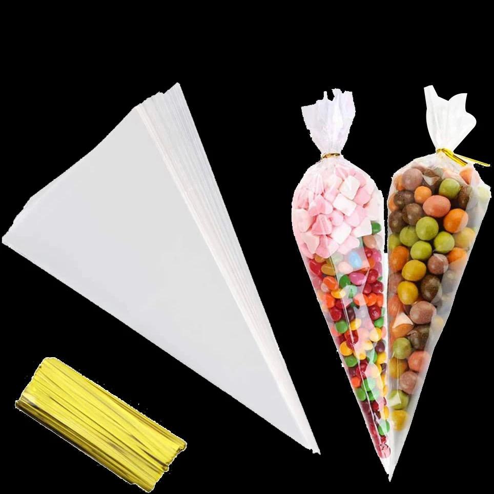 Clear Triangle Cone Bags