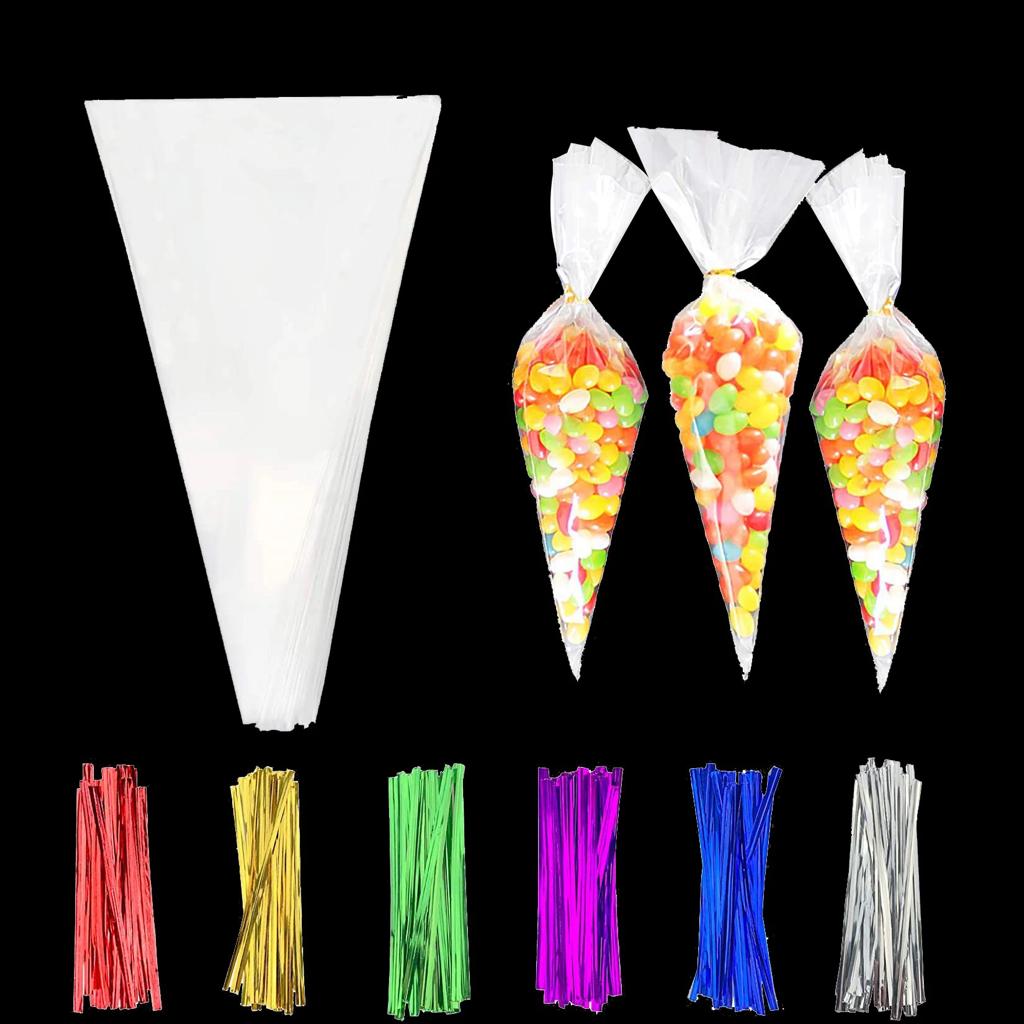 Clear Triangle Cone Bags