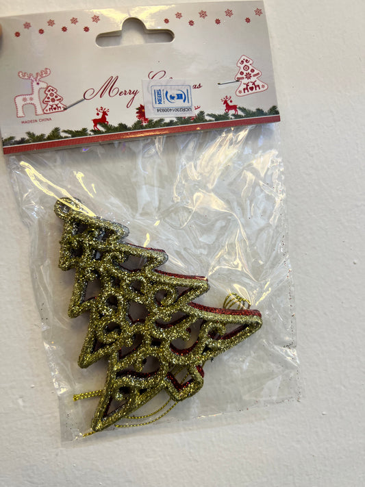 Glitter Christmas tree pendant