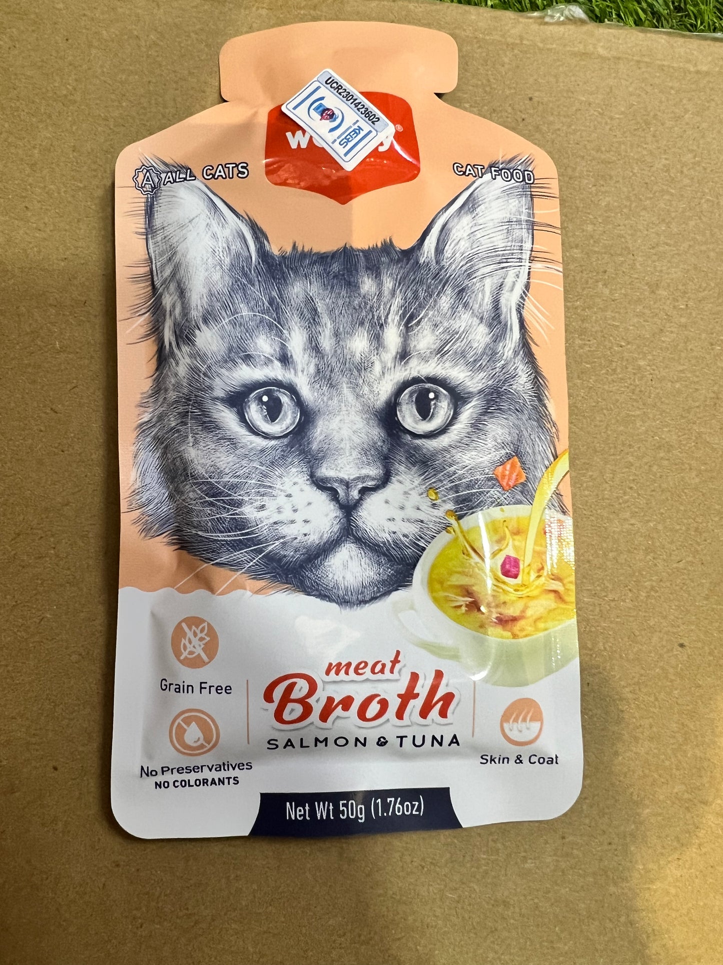 Cat pouch meat broth Tuna & salmon