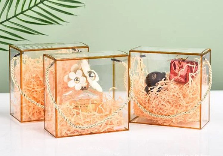 Clear hamper box rectangular medium