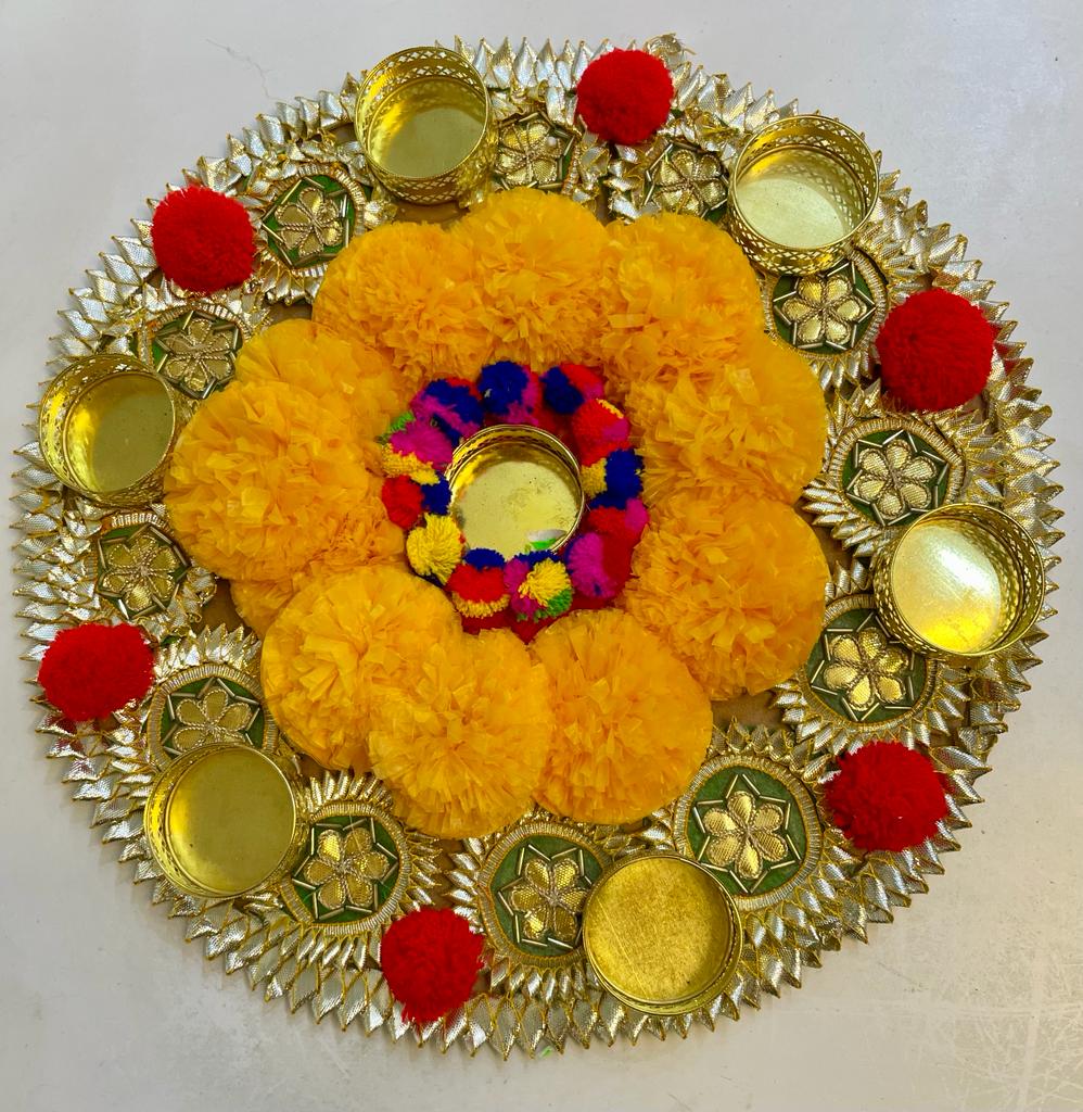 Pooja Thali With Pompom