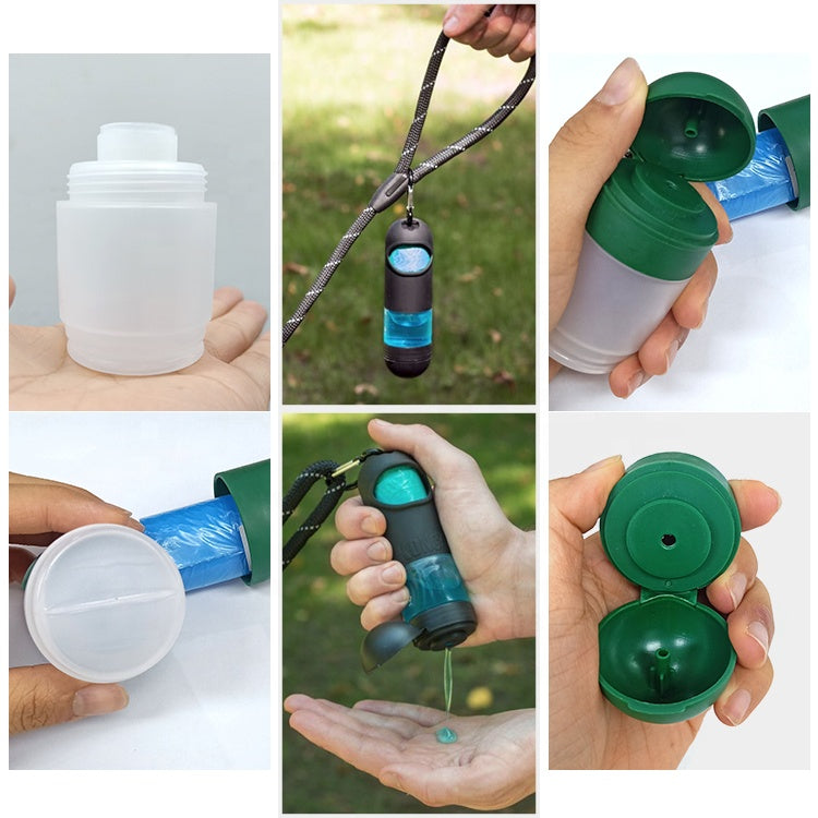 Poop Bag Dispenser with Hand Sanitizer