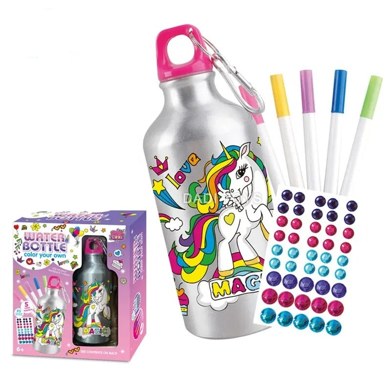 Water Bottle Color Your Own-Unicorn