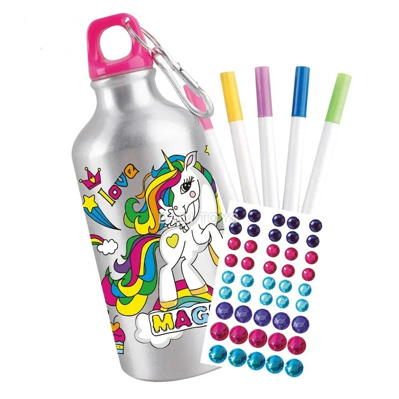 Water Bottle Color Your Own-Unicorn