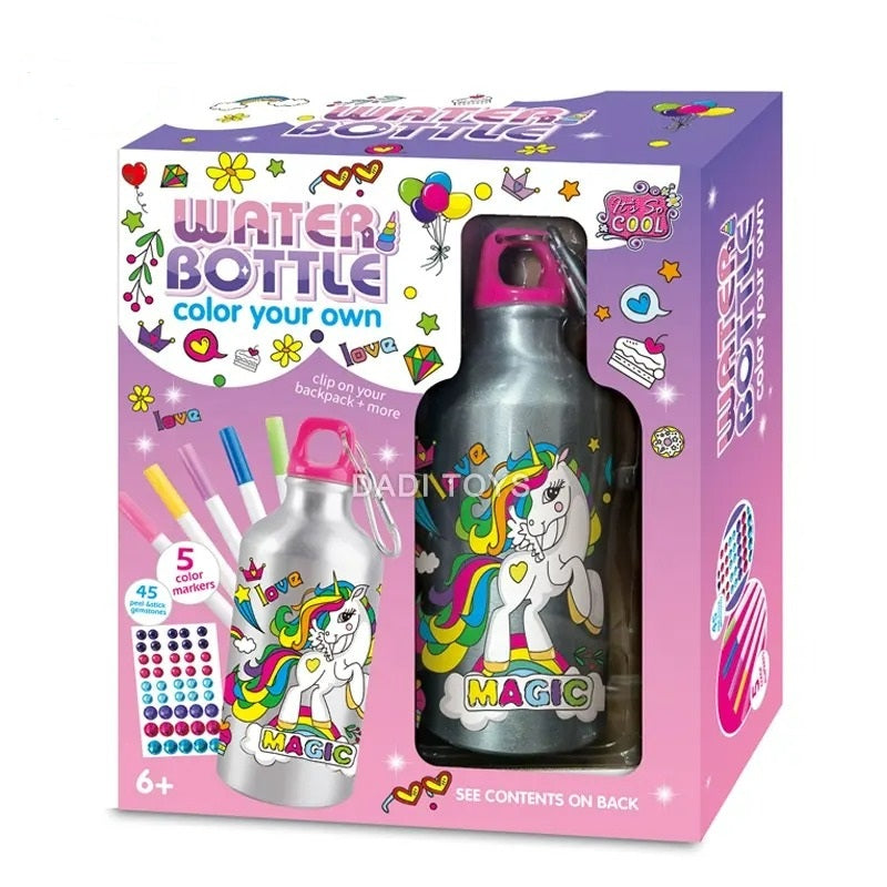 Water Bottle Color Your Own-Unicorn