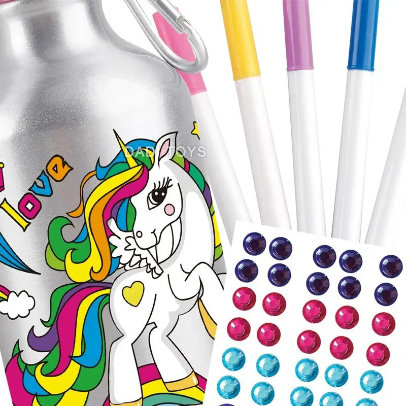 Water Bottle Color Your Own-Unicorn