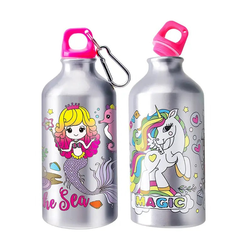 Water Bottle Color Your Own-Unicorn