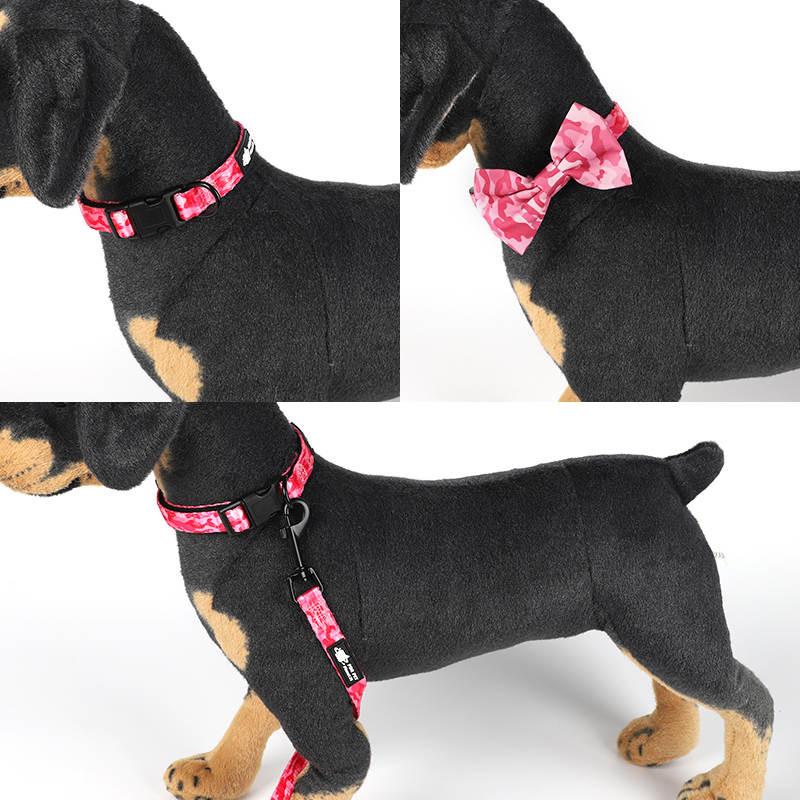 Dog Harness Set-Pink Print